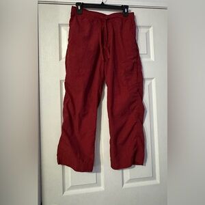 REI Women's Capri Pants Sz 8 M Red UPF 50+ Nylon Cargo Summer Hiking Outdoor C5